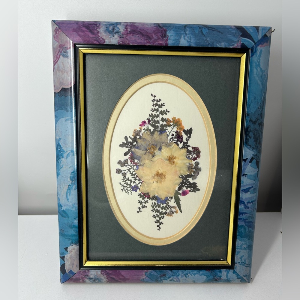 🐕3/20 Handcrafted Framed Press Flowers Floral Decor